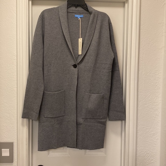 Burgess Harper Luxury Cotton Sweater Jacket Large NWT - Picture 3 of 4